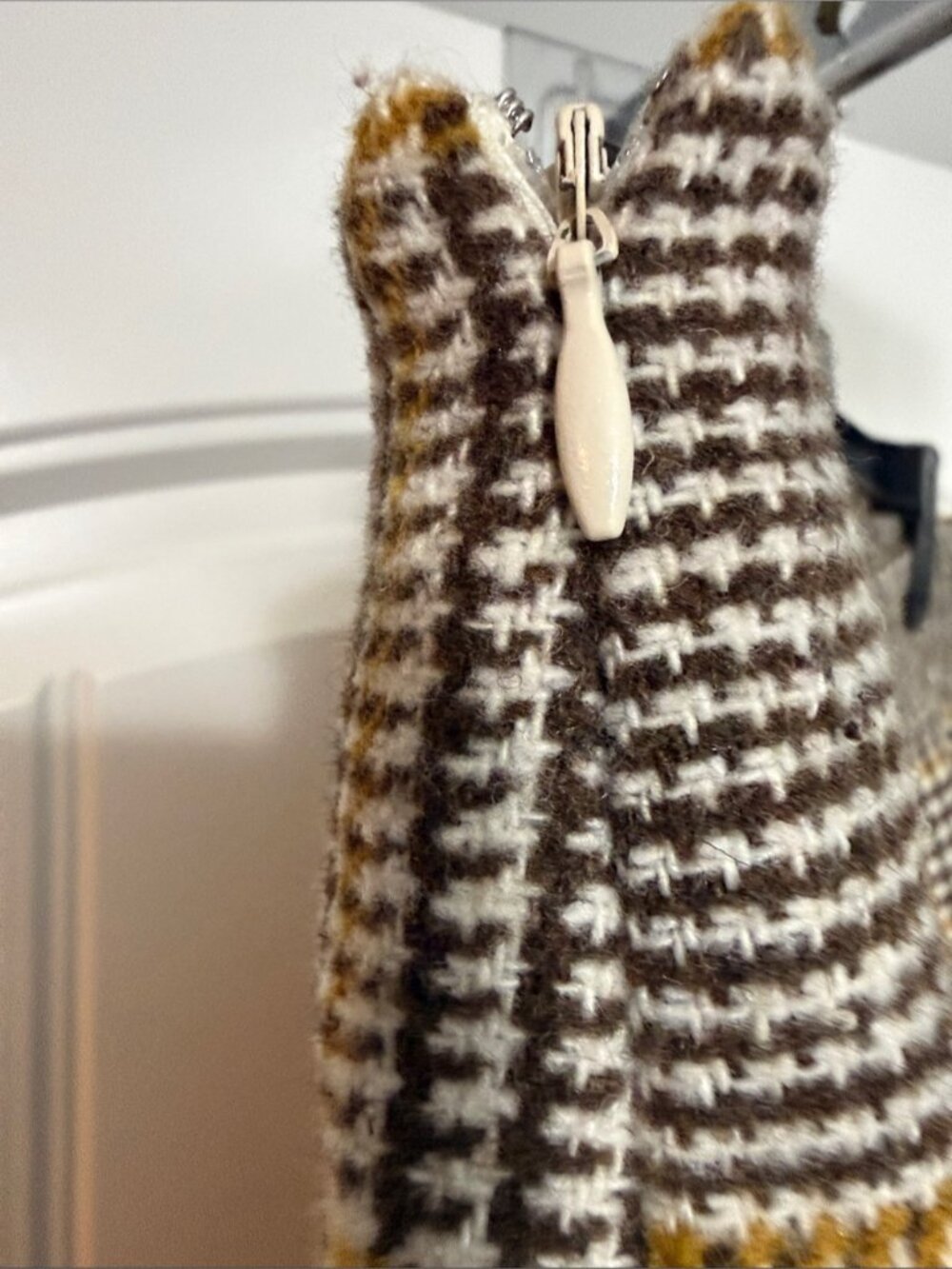 Brown and Yellow Plaid Mini Skirt - Picture 3 of 3